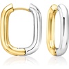 image:imageRossSimons Silver and 14kt GoldPlated Reversible Square Hoop Earrings