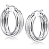 image:imageRossSimons Sterling Silver Striped Hoop Earrings