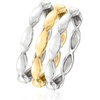 image:imageRossSimons Sterling Silver and 18kt Gold Over Sterling Jewelry Set 3 Wave RingsNo Gemstone