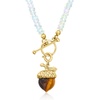 image:imageRossSimons Tiger Eye Acorn Charm in 18kt Gold Over Sterling