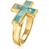 image:imageRossSimons Turquoise Sideways Cross Ring in 18kt Gold Over SterlingCreated Turquoise