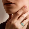 image:imageRossSimons Turquoise Sideways Cross Ring in 18kt Gold Over SterlingCreated Turquoise