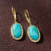image:imageRossSimons Turquoise and 40 ct tw White Topaz Drop Earrings in 18kt Gold Over Sterling