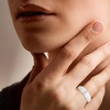 image:imageRossSimons White Enamel Dome Ring With Diamonds in 18kt Gold Over SterlingDiamond