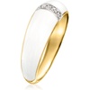 image:imageRossSimons White Enamel Dome Ring With Diamonds in 18kt Gold Over SterlingDiamond