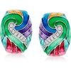 image:imageBelle Etoile Aerie Multicolored Enamel and 10 ct tw CZ Hoop Earrings in Sterling Silver