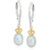 image:imageCharles Garnier LOpal LabGrown Opal Drop Earrings With 10 ct tw Czs in Sterling Silver and 18kt Gold Over Sterling