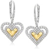 image:imageCharles Garnier Serena 80 ct tw CZ Heart Drop Earrings in Sterling Silver and 18kt Gold Over Sterling