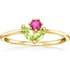 image:imagePure Collection by RossSimons 010 Carat Rhodolite Garnet and 17 ct tw Peridot Flower Ring in 14kt Yellow GoldPeridot