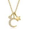image:imagePure Collection by RossSimons 012 ct tw LabGrown Diamond Celestial Charm Necklace in 18kt Gold Over Sterling 16 inches