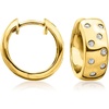image:imagePure Collection by RossSimons 020 ct tw Scattered LabGrown Diamond Huggie Hoop Earrings in 18kt Gold Over Sterling