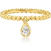 image:imagePure Collection by RossSimons 022 Carat PearShaped LabGrown Diamond Charm Beaded Ring in 18kt Gold Over SterlingDiamond
