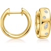 image:imagePure Collection by RossSimons 025 ct tw Scattered LabGrown Diamond Hoop Earrings in 18kt Gold Over Sterling