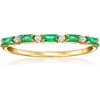 image:imagePure Collection by RossSimons 030 ct tw Emerald Ring With Diamonds in 14kt Yellow GoldEmerald