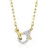 image:imagePure Collection by RossSimons 14kt Yellow Gold Paper Clip Link Necklace With 16 ct tw Diamond Lobster ClaspDiamond