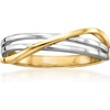 image:imagePure Collection by RossSimons 18kt Gold Over Sterling and Sterling Silver Crisscross RingNo Gemstone
