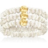 image:imagePure Collection by RossSimons 34mm Cultured Pearl Jewelry Set 3 Stretch Rings With 14kt Yellow Gold