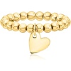 image:imagePure Collection by RossSimons 3mm 14kt Yellow Gold Bead Stretch Ring With Heart CharmNo Gemstone