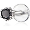 image:imagePure Collection by RossSimons Black DiamondAccented Single FlatBack Stud Earring in Sterling Silver