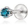 image:imagePure Collection by RossSimons Blue DiamondAccented Single FlatBack Stud Earring in Sterling Silver