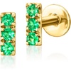 image:imagePure Collection by RossSimons Emerald FlatBack Stud Earrings in 14kt Yellow Gold