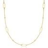 image:imagePure Collection by RossSimons Italian 14kt Yellow Gold Bead and Paper Clip Link Station NecklaceNo Gemstone