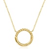 image:imagePure Collection by RossSimons Italian 14kt Yellow Gold HalfBeaded Circle NecklaceNo Gemstone