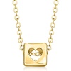 image:imagePure Collection by RossSimons Italian 14kt Yellow Gold Heart Cutout Cube Necklace 16 inches