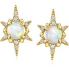 image:imagePure Collection by RossSimons Opal Starburst Earrings With Diamonds in 14kt Yellow Gold