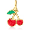 image:imagePure Collection by RossSimons Red and Green Enamel Cherries Charm in 14kt Yellow Gold