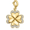 image:imageRossSimons 010 ct tw Diamond Clover Charm in 18kt Gold Over Sterling