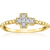 image:imageRossSimons 010 ct tw Diamond Cross Beaded Ring in 18kt Gold Over SterlingDiamond