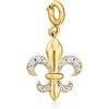 image:imageRossSimons 010 ct tw Diamond FleurDeLis Charm in 18kt Gold Over Sterling