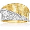 image:imageRossSimons 010 ct tw Diamond Striped Ring in Sterling Silver and 18kt Gold Over SterlingDiamond