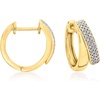 image:imageRossSimons 015 ct tw Diamond DoubleHoop Earrings in 18kt Gold Over Sterling