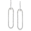 image:imageRossSimons 015 ct tw Diamond Paper Clip Link Removable Hoop Drop Earrings in Sterling Silver