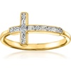 image:imageRossSimons 015 ct tw LabGrown Diamond Sideways Cross Ring in 18kt Gold Over SterlingDiamond
