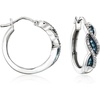 image:imageRossSimons 015 ct tw White and Blue Diamond Twisted Hoop Earrings in Sterling Silver