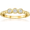 image:imageRossSimons 020 ct tw BezelSet Diamond 3Stone Beaded Ring in 18kt Gold Over SterlingDiamond