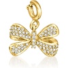 image:imageRossSimons 020 ct tw Diamond Bow Charm in 18kt Gold Over Sterling