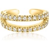 image:imageRossSimons 020 ct tw Diamond DoubleRow Single Ear Cuff in 18kt Gold Over Sterling