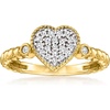 image:imageRossSimons 020 ct tw Diamond Heart Beaded Ring in 18kt Gold Over SterlingDiamond