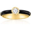 image:imageRossSimons 025 Carat BezelSet LabGrown Diamond Ring With Black Enamel in 18kt Gold Over SterlingDiamond