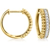 image:imageRossSimons 025 ct tw Diamond Beaded DoubleRow Hoop Earrings in 18kt Gold Over Sterling