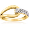 image:imageRossSimons 025 ct tw Diamond Interlocking Loop Ring in 18kt Gold Over SterlingDiamond