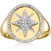 image:imageRossSimons 025 ct tw Diamond Starburst Signet Ring in 14kt Yellow GoldDiamond