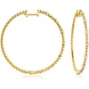 image:imageRossSimons 025 ct tw Diamond Station Beaded Hoop Earrings in 18kt Gold Over Sterling