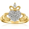 image:imageRossSimons 025 ct tw LabGrown Diamond Claddagh Ring in 18kt Gold Over Sterling and Sterling SilverDiamond