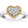 image:imageRossSimons 025 ct tw Pave Diamond Heart Ring in Sterling Silver and 14kt Yellow GoldDiamond