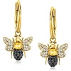 image:imageRossSimons 030 ct tw Citrine and 30 ct tw White Topaz Bumblebee Drop Earrings With 20 ct tw Black Spinels in 18kt Gold Over Sterling